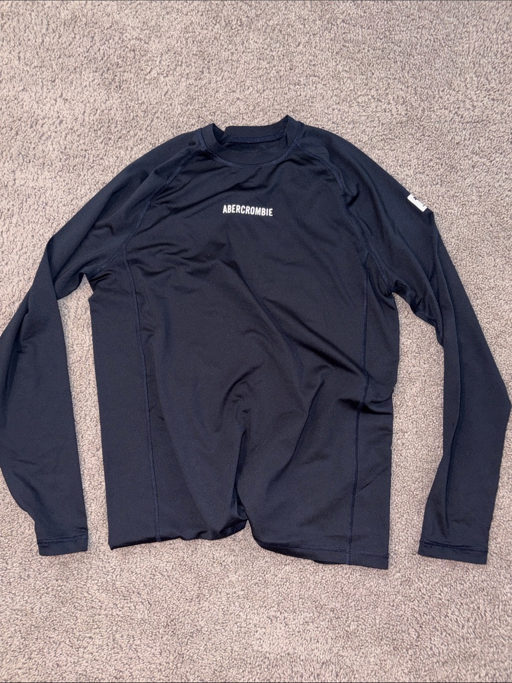 Abercrombie Long Sleeve Rash Guard Logo Tee - Blackish Navy
